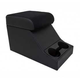 Cubby box noir avec coussin haut tissus noir