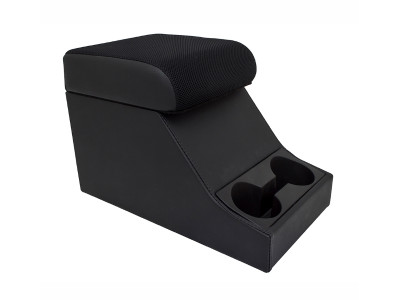 Cubby box noir avec coussin haut tissus noir