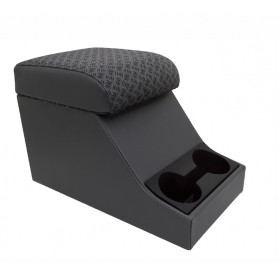 Cubby box gris avec coussin haut tissus techno