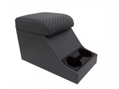 Cubby box gris avec coussin haut tissus techno