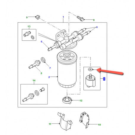 Capteur d'eau filtre à carburant OEM Defender TD5