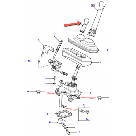 pommeau de levier de boite de vitesses auto de range rover sport