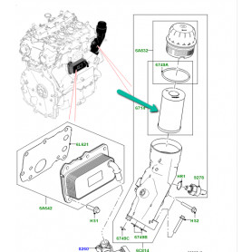 element avec joint filtre a huile Discovery 5,  Sport,  Evoque,  Range L405,  Sport,  Velar L560