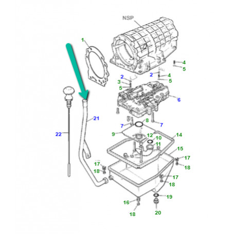 FTC1609 - tube jauge d'huile boite automatique zf Discovery 1 - LANDERS SHOP