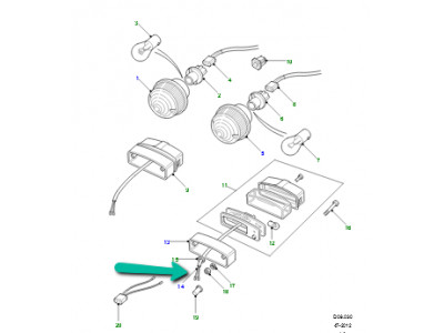 cable eclairage plaque immatriculation