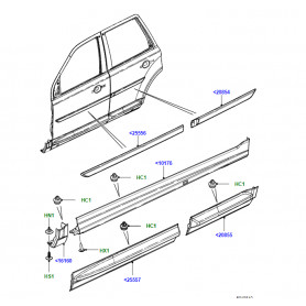 moulure exterieure supérieur porte arriere droite