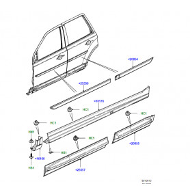 moulure exterieure bas de porte avant droite Freelander 2