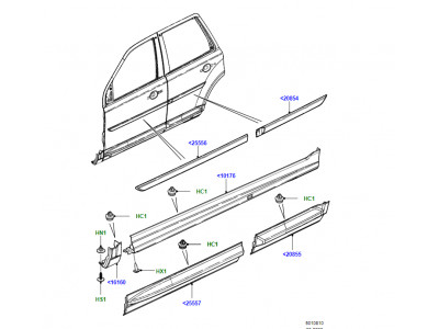 moulure exterieure bas de porte droite Freelander 2