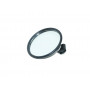 Mirror round black plastic