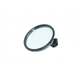 Mirror round black plastic