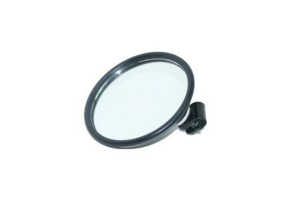 Mirror round black plastic