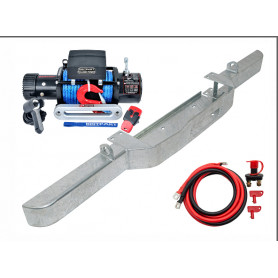 Pare choc simple porte treuil et treuil 4t3 corde plasma