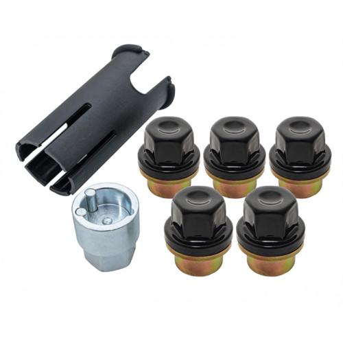 JEU DE 5 ECROUS ANTIVOL JANTES ALUMINIUM NOIR