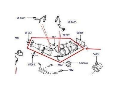 Front exhaust catalyst assembly freelander 2 3.2l v6