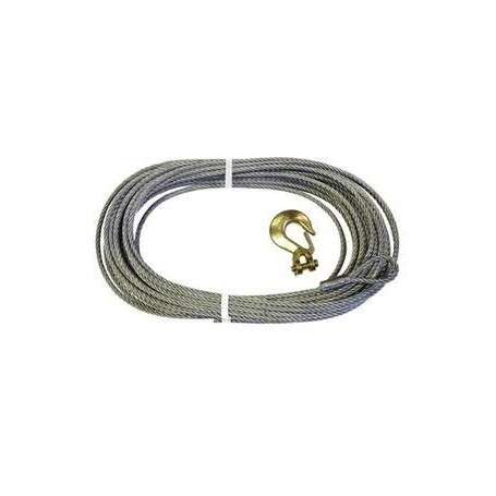 Cable acier galvanise de remplacement avec crochet 30,5mx9,5mm britpart