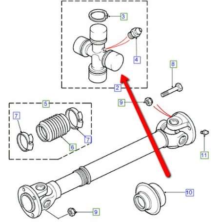 Croisillon D'arbre De Transmission Defender/Discovery/Range - TVC100010 - Britpart