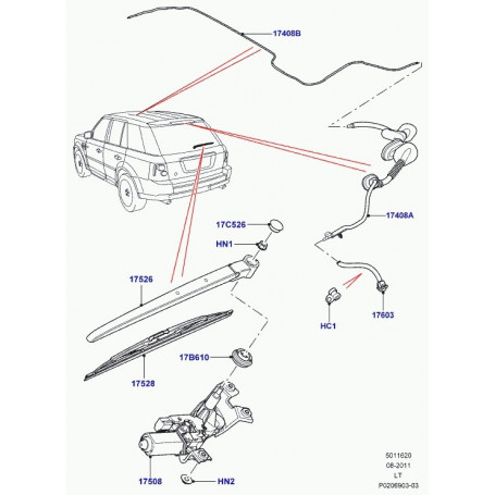 Commander gicleur lave-glace Discovery 2 LAND ROVER (023KF) pas