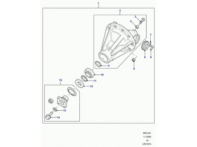 rondelle reglage palier de diff Defender 90, 110, 130 et Discovery 1, 2