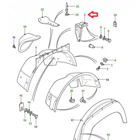 support fixation d'aile Defender 90, 110, 130