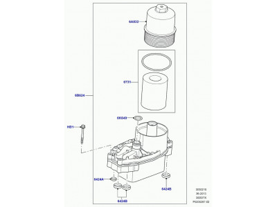 filtre à huile Discovery 4, 5, Range L322, L405, Sport, Velar L560