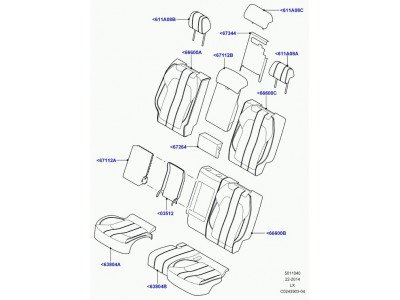 Accoudoir siege arriere Range L405,  Sport