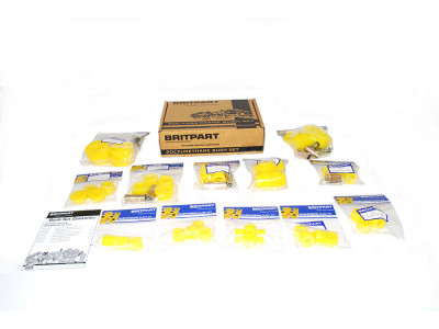 Britpart yellow polyurethane bush kit - defender to 93 chassis number ka930455