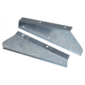 Pair of galv front mudflap brackets defender