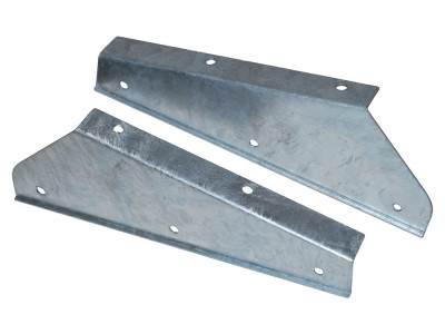 Pair of galv front mudflap brackets defender