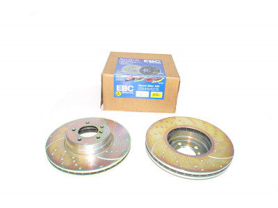 Paire de disques de frein avant ebc rainures perces range rover l322 td6 3.0 bmw diesel