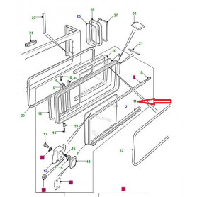 coulisse de glace de porte Defender 110