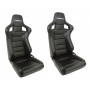 Paire de sieges baquets corbeau Rrs simili cuir
